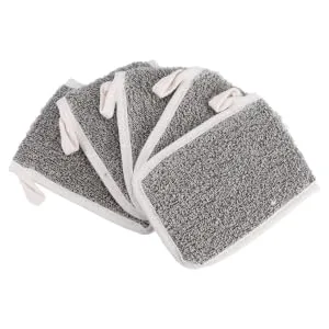 HAPINARY 5pcs Flip Soap Foam Net Scrub Exfoliating Bags Bath Accessory Foaming Pouches Khaki Cotton Linen - product information 4