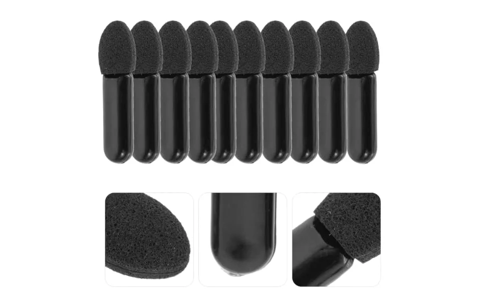 FOYTOKI 100pcs Mini Eyeshadow Swab Concealer Brush Mini Lip Brush Makeup Wand Lip Balm Black Milky Cotton - product information 2