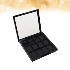 FOYTOKI 4 Pcs 12 Empty Eyeshadow Palette Empty Eyeshadow Dish Depotting Makeup Containers DIY Empty Black - product information 1