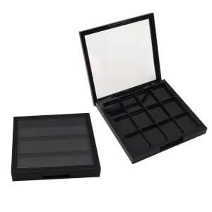 FOYTOKI 4 Pcs 12 Empty Eyeshadow Palette Empty Eyeshadow Dish Depotting Makeup Containers DIY Empty Black - product information 3