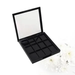 FOYTOKI 4 Pcs 12 Empty Eyeshadow Palette Empty Eyeshadow Dish Depotting Makeup Containers DIY Empty Black - product information 5