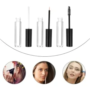 Gogogmee 6pcs Eyeliner Eyelash Bottle Lip Gloss Tubes Eyelashes Eyelash Mascara Transparent Mascara Plastic - product information 4