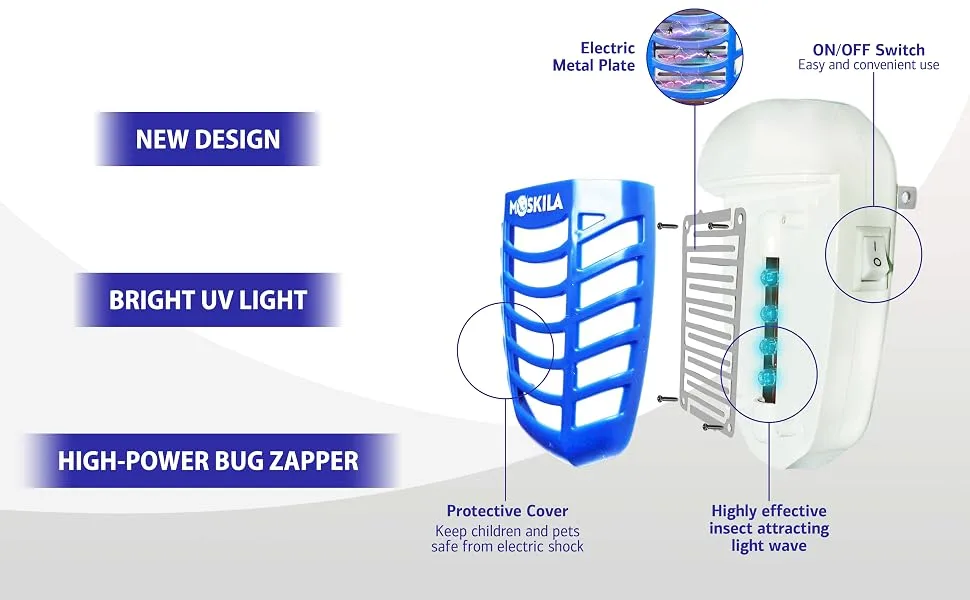 6 Packs Electric Fly Catcher - Indoor Bug Zapper - Bug Zapper Indoor Fruit Flies - Safe for Humans and Pets - Electronic Fly Trap Insect Killer - Portable Mosquito Killer - UV Light Insect Killer - product information 2
