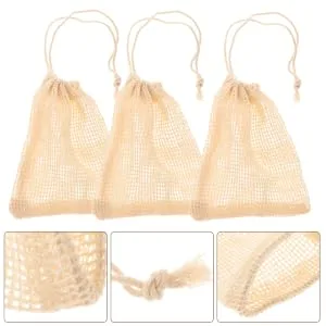 Gogogmee 6pcs Soap Soap Scrubber Pouch Soap Saver Pocket Soap Saver Sisal Beige - product information 3