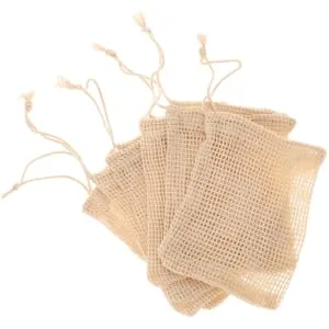 Gogogmee 6pcs Soap Soap Scrubber Pouch Soap Saver Pocket Soap Saver Sisal Beige - product information 5