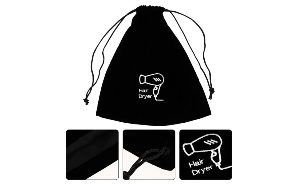 FOYTOKI 3 Pcs Organizer Bag Black Wig Flannel Black Purse Storage Organizer - product information 2