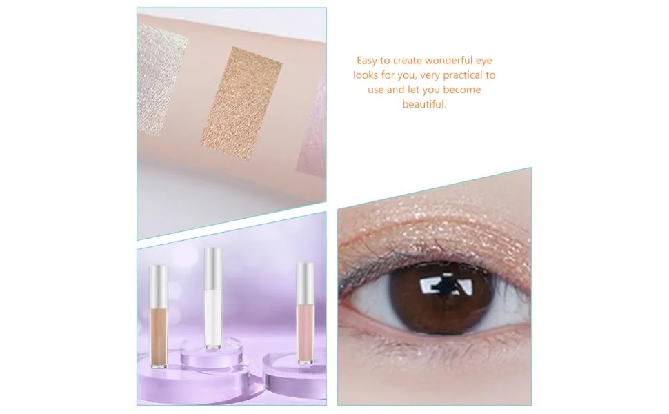 FOYTOKI 3pcs Polarized Monochrome Eyeshadow Women Bling Eyeshadow Women Makeup Tools Makeup Supplies Plastic - product information 2