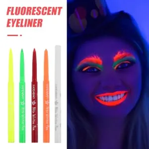Outanaya 5pcs Halloween Paint Pen Fluorescence Eyeliner Pen Eyeliner Fluorescence Make up Highlighter Plastic - product information 2
