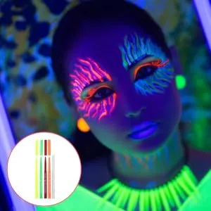 Outanaya 5pcs Halloween Paint Pen Fluorescence Eyeliner Pen Eyeliner Fluorescence Make up Highlighter Plastic - product information 5