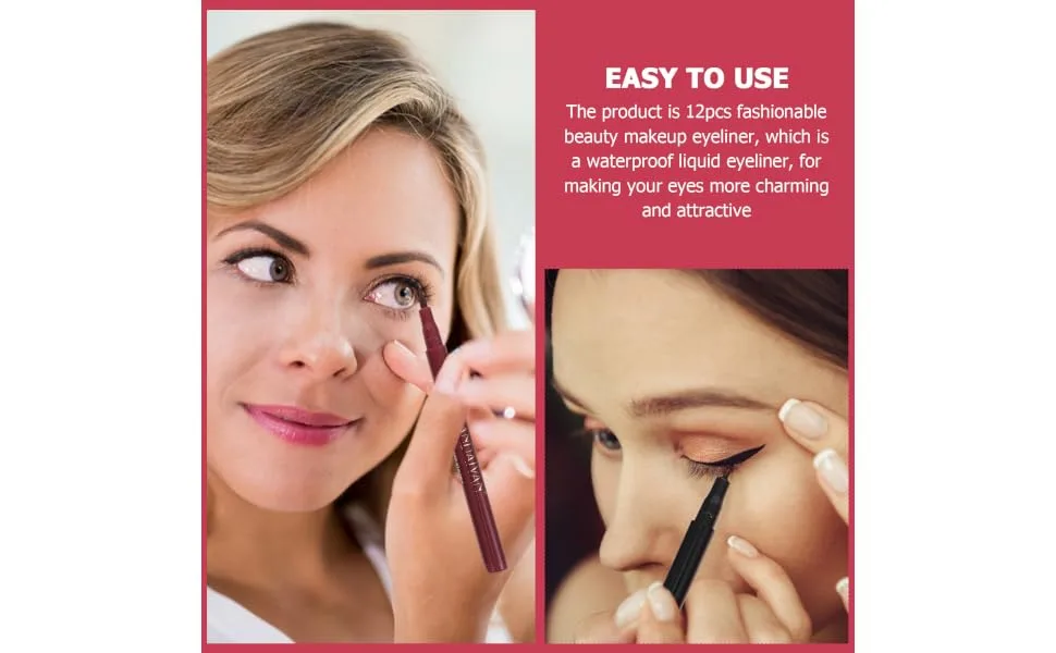 Outanaya 12pcs Eyeliner Liquid Pen Liquid Eyeliner Pencil Matte Liquid Eyeliner Liquid Eyeliner Waterproof - product information 6