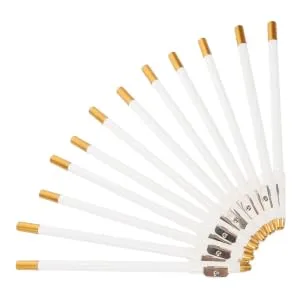 FOYTOKI 12pcs Eyebrow Pencil Sharpener Eyebrow Pencils Makeup Eyebrow Pen for Women Wooden White - product information 2