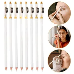 Outanaya 12pcs Eyebrow Pencil Sharpener Women Makeup Brow Pencil Wood Brow Pencil Wooden White - product information 5