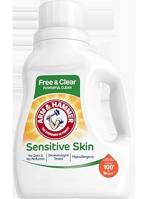 Arm & Hammer Sensitive Skin Free & Clear, 107 Loads Liquid Laundry Detergent, 144.5 Fl oz 144.5 Fl Oz (Pack of 1) - free and clear powerful clean arm and hammer sensitive skin laundry detergent hypoallergenic