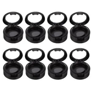 FOYTOKI 8pcs Box Empty Eye Shadow Box Makeup Travel Case Makeup Highlighter Cream Vials Makeup Cream Jar Abs 4x3.8cm Black - product information 1
