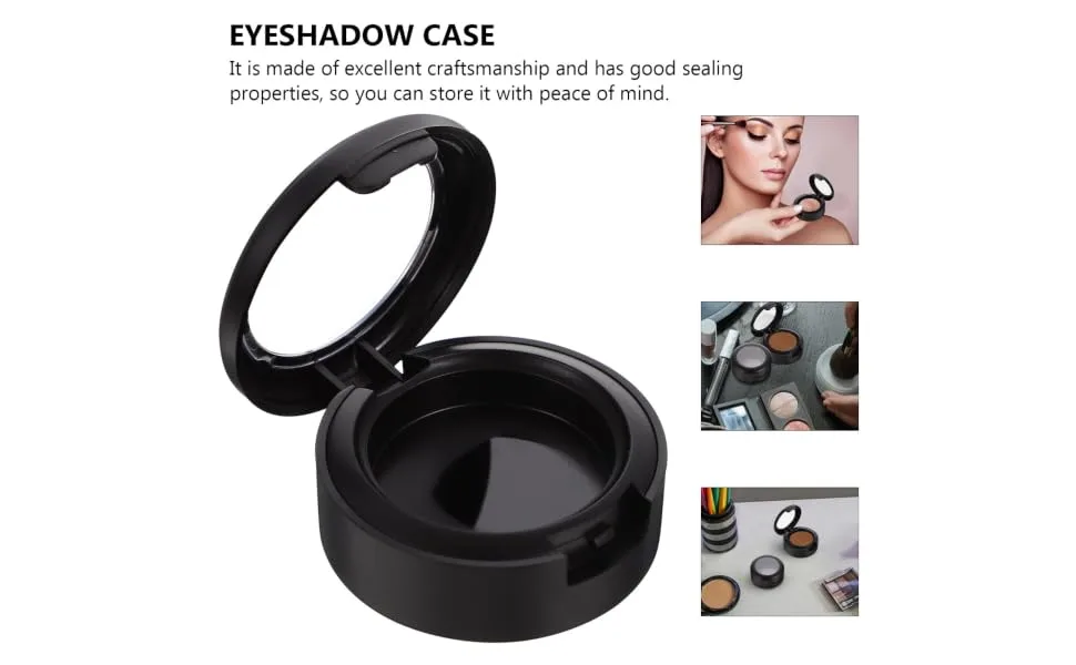 FOYTOKI 8pcs Box Empty Eye Shadow Box Makeup Travel Case Makeup Highlighter Cream Vials Makeup Cream Jar Abs 4x3.8cm Black - product information 6