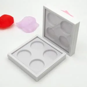 Gogogmee 2pcs 4 Lipstick Case Eyeshadow Containers Empty Eyeshadow Tins Empty Aluminum Tin Jars White - product information 1