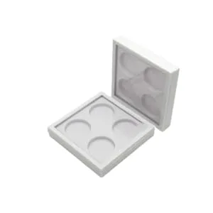 Gogogmee 2pcs 4 Lipstick Case Eyeshadow Containers Empty Eyeshadow Tins Empty Aluminum Tin Jars White - product information 2
