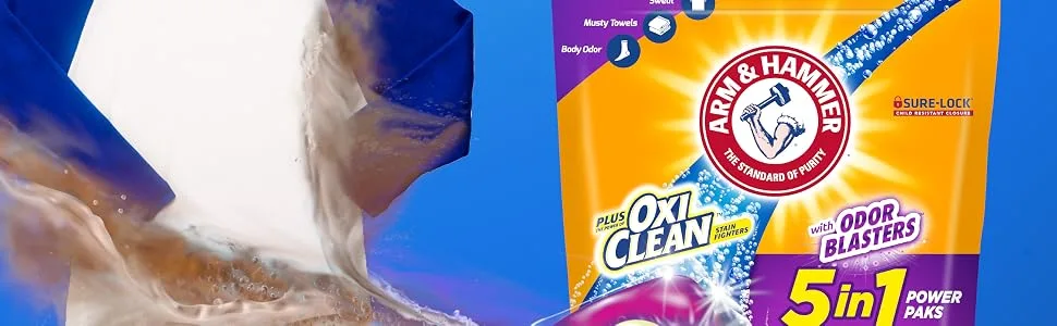 ARM & HAMMER Plus OxiClean with Odor Blasters 5-in-1 Liquid Laundry Detergent Power Paks, High Efficiency (HE), 42 Count - product information 3