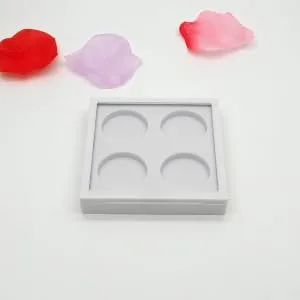 FOYTOKI 2pcs 4 Eyeshadow Palette Empty Eyeshadow Case Empty Lipstick Aluminum Tin Jars Eyeshadow Pan White - product information 2