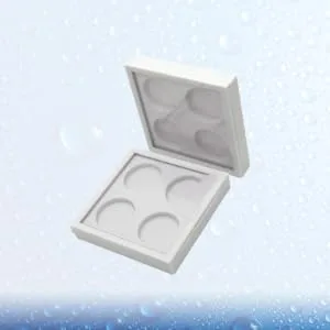 FOYTOKI 2pcs 4 Eyeshadow Palette Empty Eyeshadow Case Empty Lipstick Aluminum Tin Jars Eyeshadow Pan White - product information 4