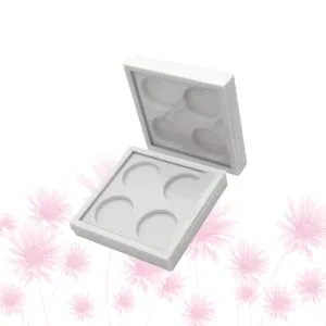 FOYTOKI 2pcs 4 Eyeshadow Palette Empty Eyeshadow Case Empty Lipstick Aluminum Tin Jars Eyeshadow Pan White - product information 5