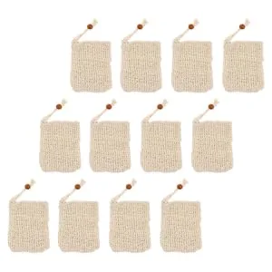BIUDECO 14pcs Handmade Soap Storage Bag Soap Bags Mesh Exfoliating Soap Saver Mesh Storage Bags Cotton Linen - product information 1