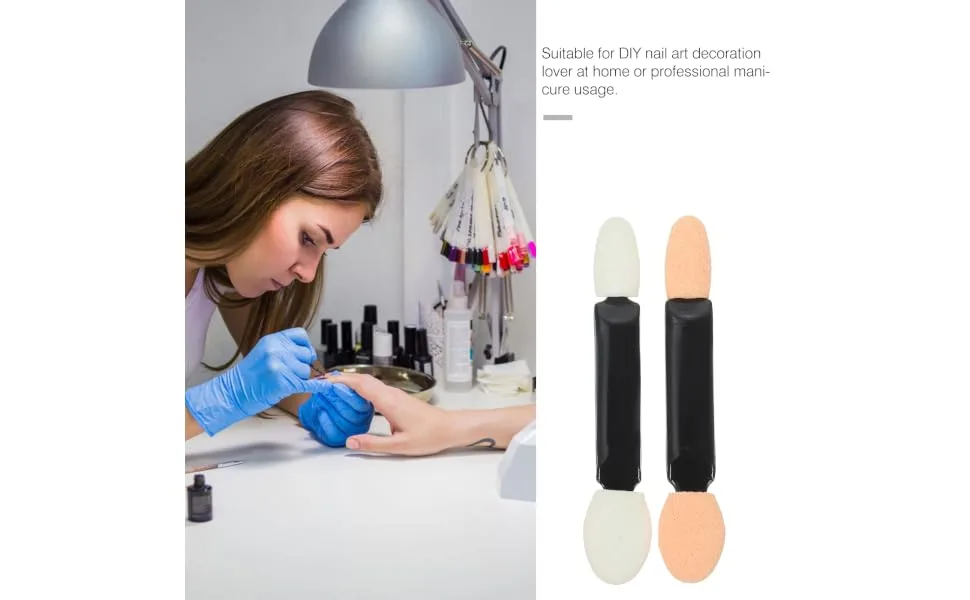 Outanaya 50pcs Nail Sponge Eye Shadow Brushes Manicure Art Brush Manicure for Nails Make up Kit Plastic Abs - product information 4