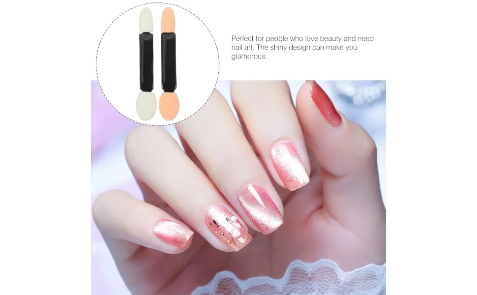 Outanaya 50pcs Nail Sponge Eye Shadow Brushes Manicure Art Brush Manicure for Nails Make up Kit Plastic Abs - product information 5
