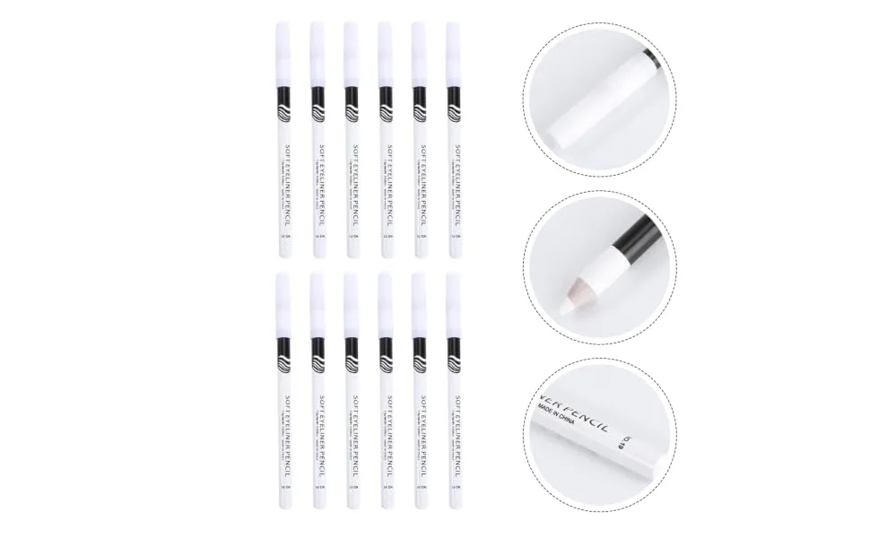 FOYTOKI 72 Pcs Eyeliner Pencil Waterproof White Eyeliner Colored Eyeliner White Pencil Makeup Wooden Pole - product information 6