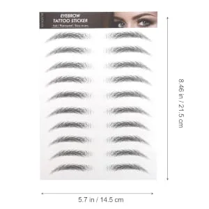 Outanaya 10pcs Imitation Eco Eyebrow Sticker Eyebrow Grooming Shaping Sticker 4d Eyebrows Transfer Stickers - product information 1