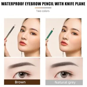 Gogogmee 12pcs Lip Liner Eyeliner Eyebrow Pen Eyeliner Black Eyebrow Precision Brush Wooden - product information 6