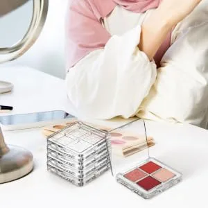 Gogogmee 6 Pcs Eye Shadow Empty Boxes Clear Eyeshadow Pans Eyeshadow Palette Transparent - product information 2