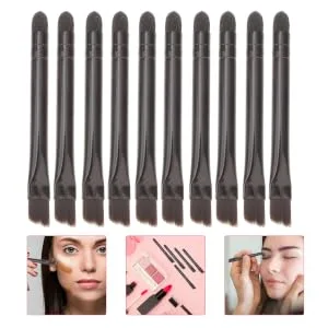 Gogogmee 10 Pcs Eye Shadow Brush Cosmetic Makeup Applicator Lip Applicator Brow Brush Stainless Steel Black - product information 6