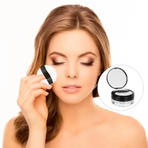 Outanaya Powder Case with Mirror Toiletry Case Puff Case Make up Powder Containers Blusher Loose Powder - product information 6