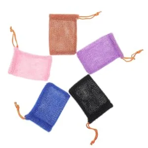 Gogogmee 5pcs Lathering Mesh Soap Foaming Bag Bathing Soap Bag Soap Saver Pouches Soap Net Bag Nylon - product information 1