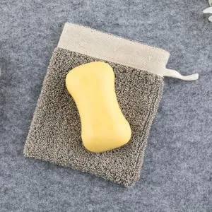 Gogogmee 2pcs Soap Bag Foaming Net Body Bar Soap Natural Soap Bag Soap Net Loofahs Bubble Maker Flax - product information 4
