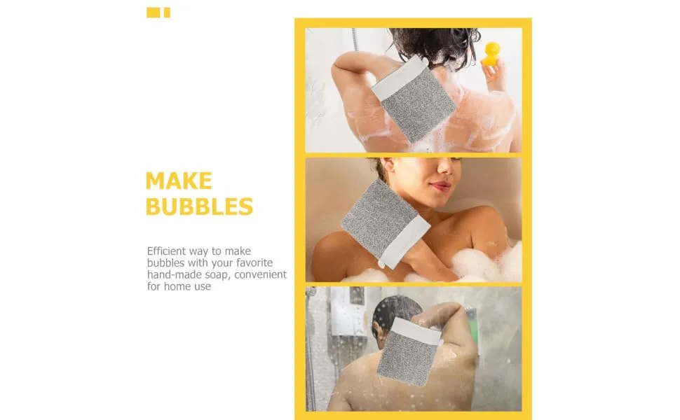 Gogogmee 2pcs Soap Bag Foaming Net Body Bar Soap Natural Soap Bag Soap Net Loofahs Bubble Maker Flax - product information 5
