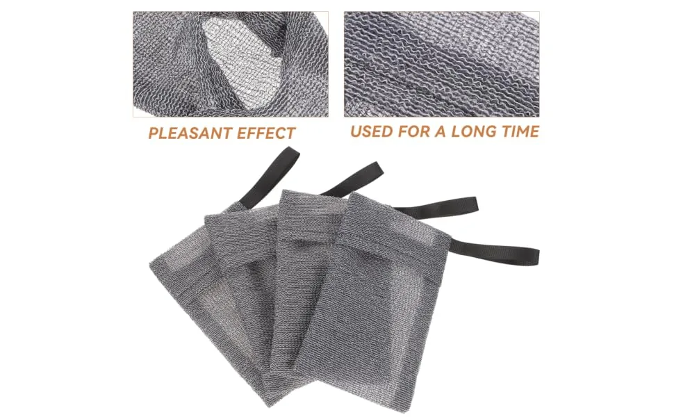 Didiseaon 12 Pcs Soap Bar Soap Savers Soap Pouches for Soap Bars Soap Sleeve Nylon Fiber Grey - product information 6