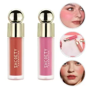 FOYTOKI 2pcs Hydrating Blush Blouses Cream Blush Soft Creamy Blush Highlighter Makeup Everyday Makeup Liquid - product information 5