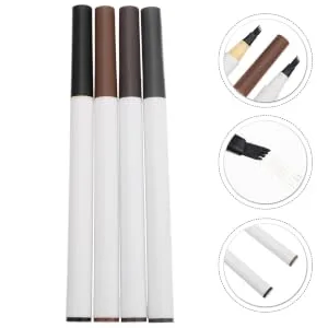 Outanaya 4pcs Four Forked Eyebrow Pencil Cosmetic Finger Holder Protector Eyebrow Pencil Dark Brown Abs - product information 1