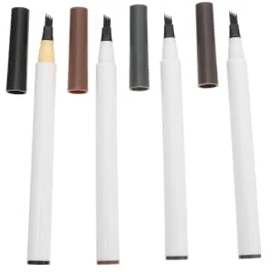 Outanaya 4pcs Four Forked Eyebrow Pencil Cosmetic Finger Holder Protector Eyebrow Pencil Dark Brown Abs - product information 2