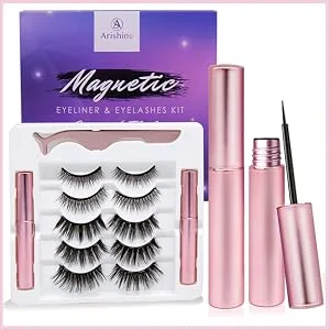 Arishine Magnetic Eyeliner and Lashes Kit, Magnetic Eyeliner for Magnetic Lashes Set, With Reusable Lashes 5 Pairs 8 Piece Set - product information 2