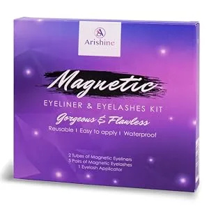Arishine Magnetic Eyeliner and Lashes Kit, Magnetic Eyeliner for Magnetic Lashes Set, With Reusable Lashes 5 Pairs 8 Piece Set - product information 3