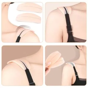 PartyKindom 8pcs Shoulder Pads Bra Inserts Bra Straps Bras with Clear Straps Racerback Equipment Ups - product information 3