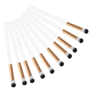 Outanaya 10pcs Makeup Brush Concealer Brush Contouring Brush Makeup Eyeshadow Brush White Wooden Handle - product information 1