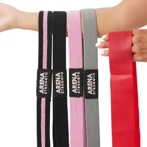 Arena Strength Long Fabric Resistance Bands - Full Body Resistance Bands Set of 4 and Pull Up Assistance Bands | Cloth Resistance Bands Loop with Fabric Exercise Resistance Bands Workout Guide - Arena Strength pull up assist long fabric bands