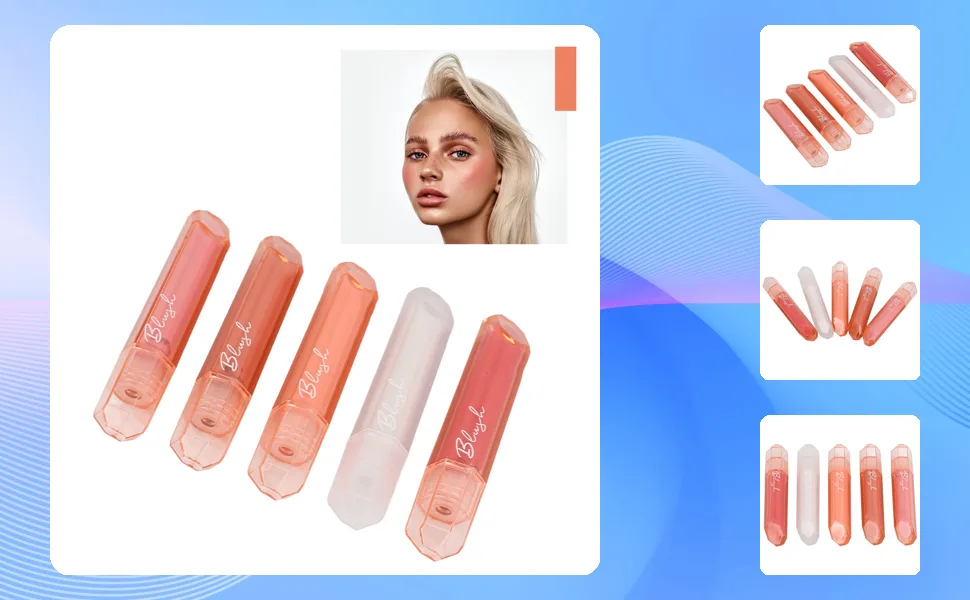 5Pcs Liquid Blush Set Long Lasting Easy Applying Light Texture Face Blusher for Makeup Party Gatherings - 1410230140611-1