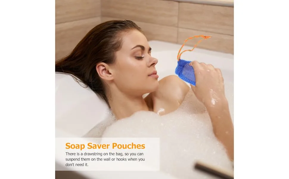 IWOWHERO 5pcs Lathering Soap Net Soap Sack Soap Pouch Foam Net Soap Net Foaming Nylon - product information 4