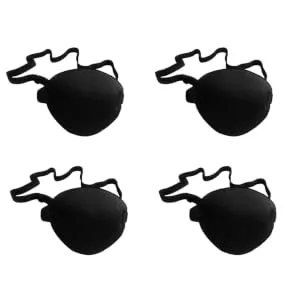 Didiseaon 4 Pcs Lazy Eye Patch Pirate Patch for Party Eye Patch Pirate Cosplay Eye Cover Eye Mask Black - product information 4