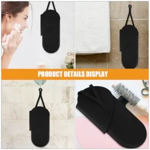 Gogogmee 2pcs Hanging Storage Pouch Hair Straightner Black Hair Rollers Storage Pouch 29.50X13.50X2.00CM Black - product information 1